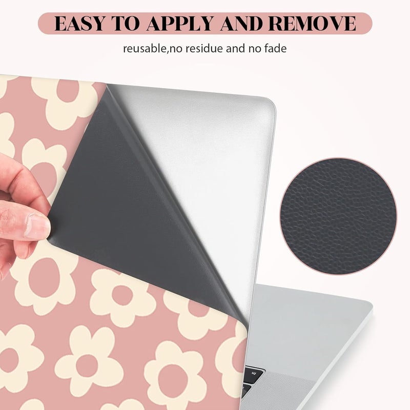 Lauspuck Pink Floral Laptop Skin Sticker Cover Decal, 12 13 13.3 14 15 15.4 15.6 inch Laptop Notebook Vinyl Skin Sticker Cover Personalized Art Protector - Image 4